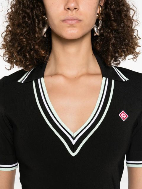 Casablanca v-neck knitted top - Black