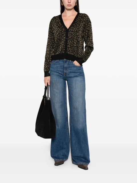 Lauren Ralph Lauren animal-patterned V-neck cardigan - Black - zdjęcie produktu nr 2