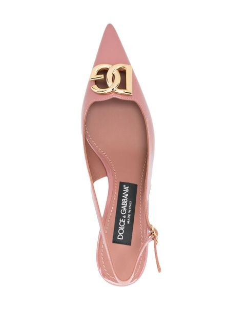 Dolce & Gabbana 65mm logo-plaque patent pumps - Pink