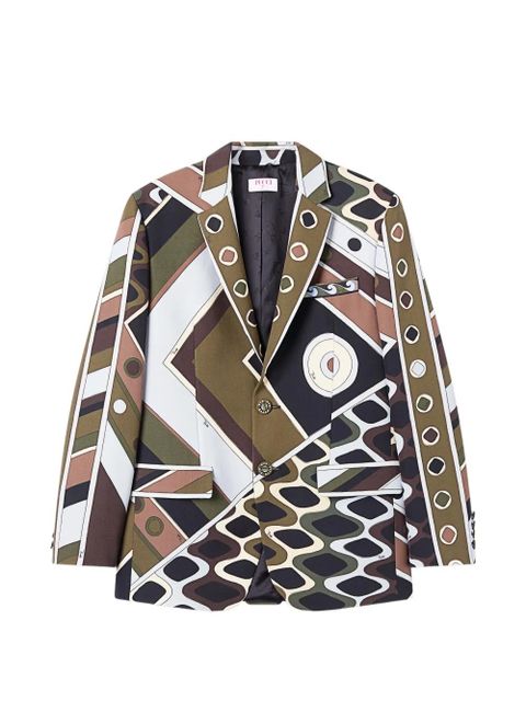 PUCCI Vivara-print oversized jacket in cool wool - Green - zdjęcie produktu nr 1