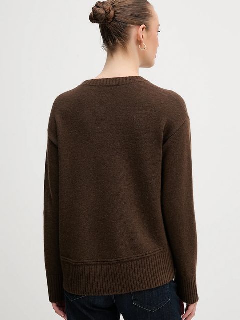 United Colors of Benetton sweter z dodatkiem wełny damski kolor brązowy 1244D10BC