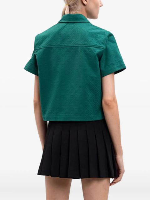 Casablanca logo-embossed zip-front shirt - Green - zdjęcie produktu nr 2