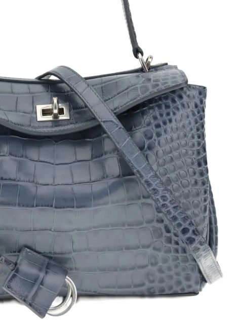 Balenciaga Rodeo small crocodile-effect tote bag - Blue
