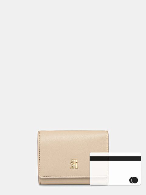 Tommy Hilfiger portfel damski kolor beżowy AW0AW17737