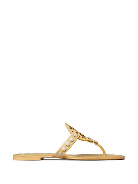 Tory Burch Miller studded leather flat sandals - Yellow - zdjęcie produktu nr 1