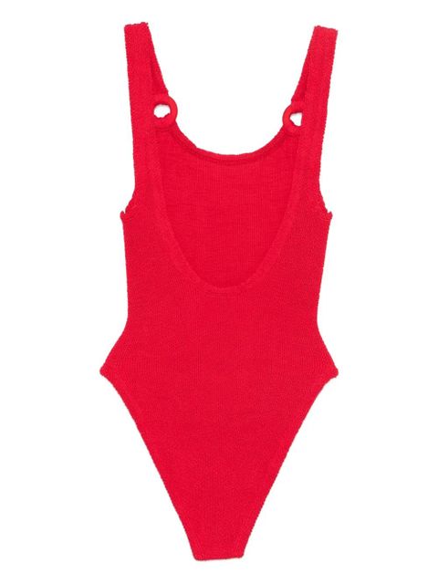 Hunza G Domino hoop-detail swimsuit - Red - zdjęcie produktu nr 2