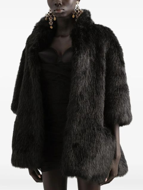 Dolce & Gabbana faux-fur coat - Black