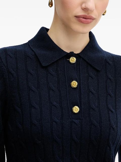 Barbour Evie cable knit polo top - Blue