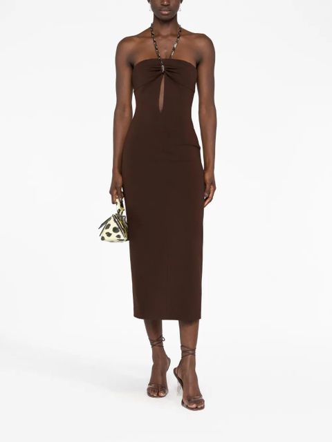 The Attico halterneck midi dress - Brown - zdjęcie produktu nr 2