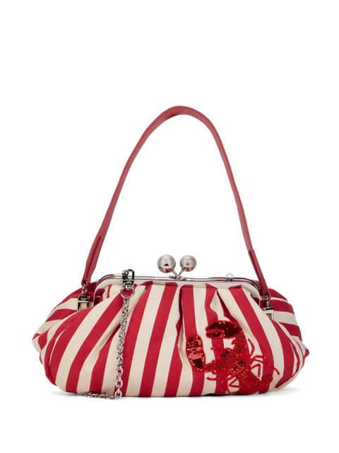 Weekend Max Mara medium Wkagerusia lobster-patch striped clutch bag - Red - zdjęcie produktu nr 1