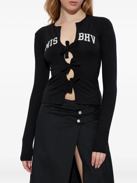 MISBHV Varsity bows longsleeve top - Black