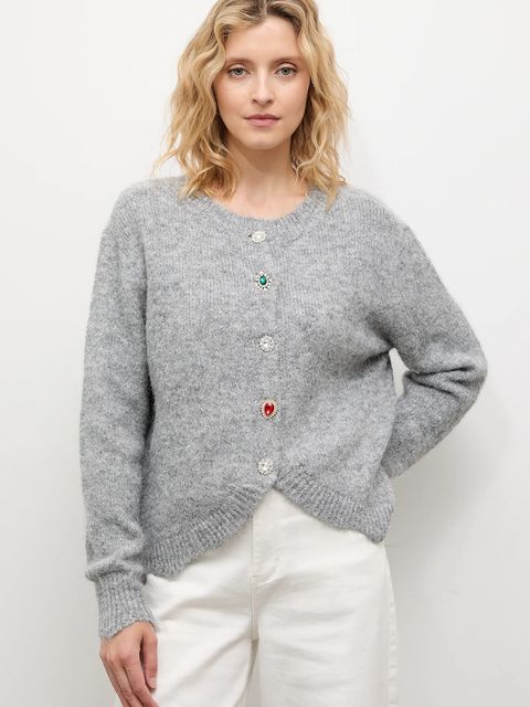 Answear.LAB kardigan z wełną damski kolor szary - zdjęcie produktu nr 2