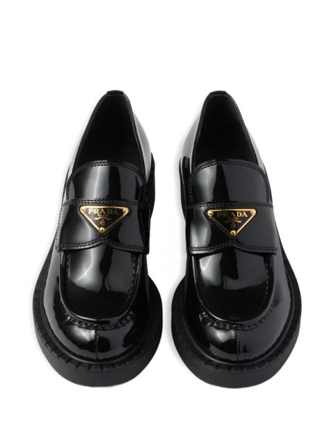 Prada patent-finish leather loafers - Black