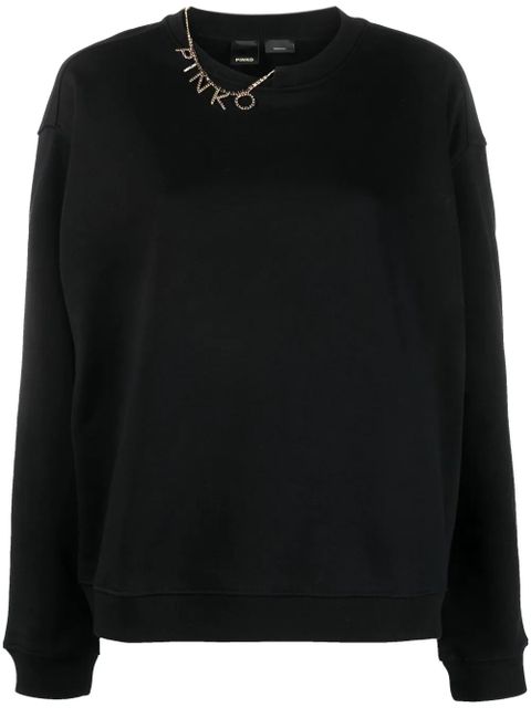 PINKO logo-charm cotton sweatshirt - Black - zdjęcie produktu nr 1