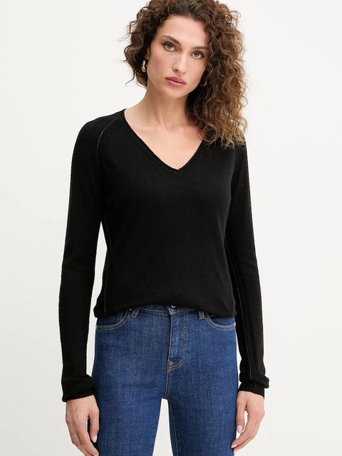 Silvian Heach sweter z domieszką wełny DIEGOROSA damski kolor czarny lekki GPA25242MA - zdjęcie produktu nr 1