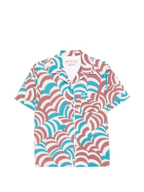 Marni printed short-sleeve shirt - Blue - zdjęcie produktu nr 1