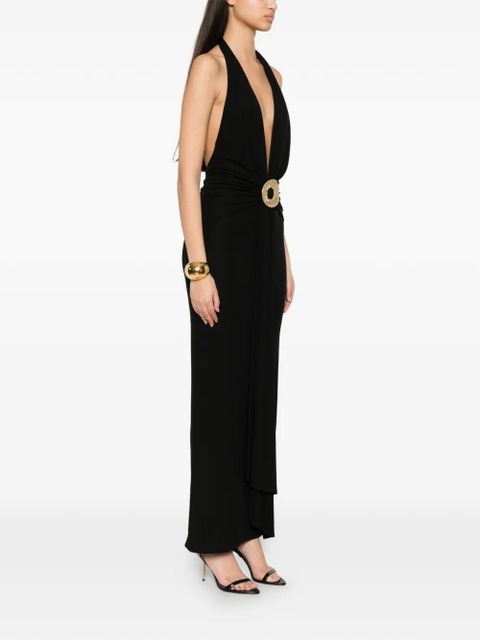 Cult Gaia hammered-ring halterneck dress - Black