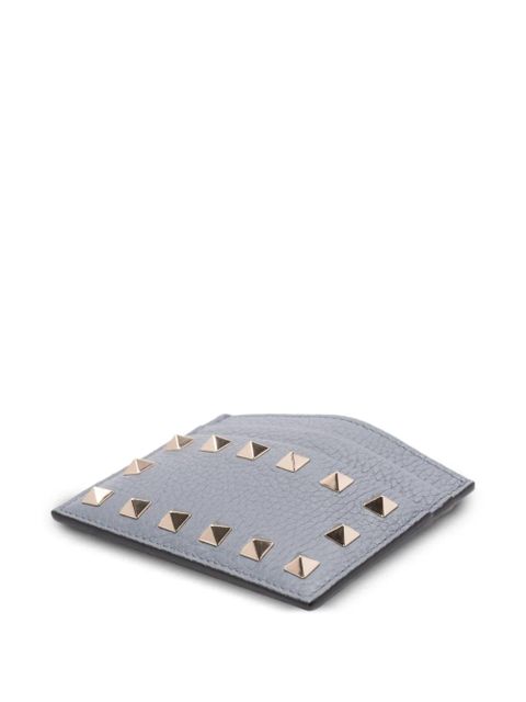 Valentino Garavani Rockstud leather card holder - Grey