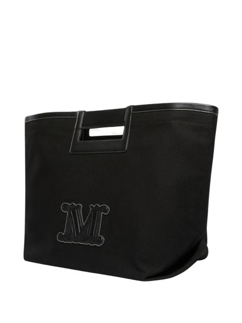 Max Mara logo-applique shoulder bag - Black