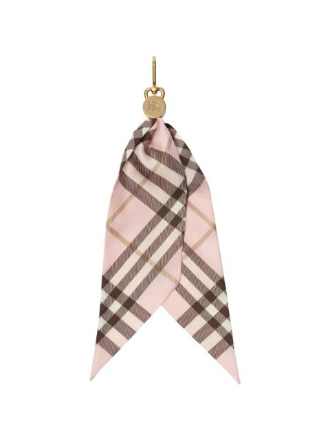 Burberry Check silk scarf charm - Pink - zdjęcie produktu nr 1