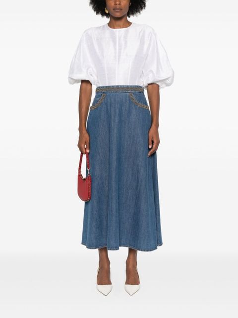 Valentino Garavani denim midi skirt - Blue
