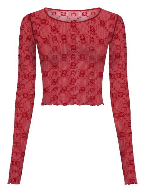 Marine Serre moonogram cropped top - Red - zdjęcie produktu nr 1