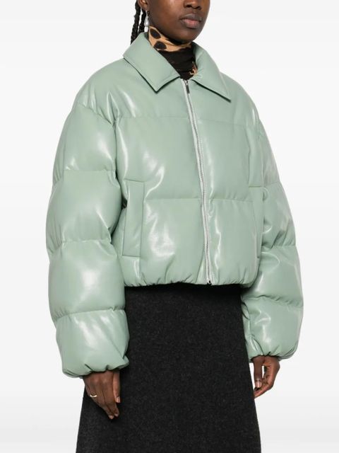 Nanushka adjustable cropped puffer jacket - Green