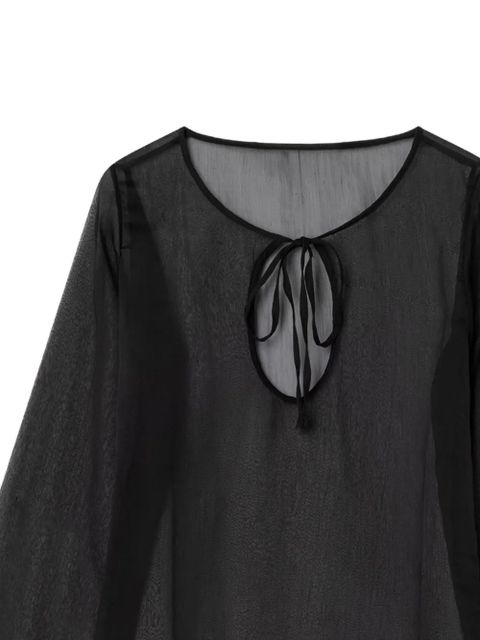 Gimaguas Delia self-tie long-sleeved blouse - Black - zdjęcie produktu nr 2