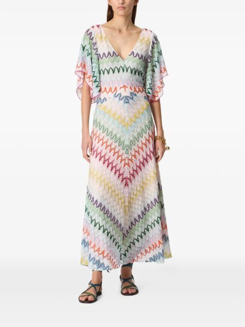 Missoni V-neck chevron-pattern maxi dress - Neutrals - zdjęcie produktu nr 2