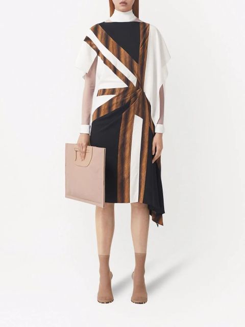 Burberry flag-print silk asymmetric dress - Black - zdjęcie produktu nr 2