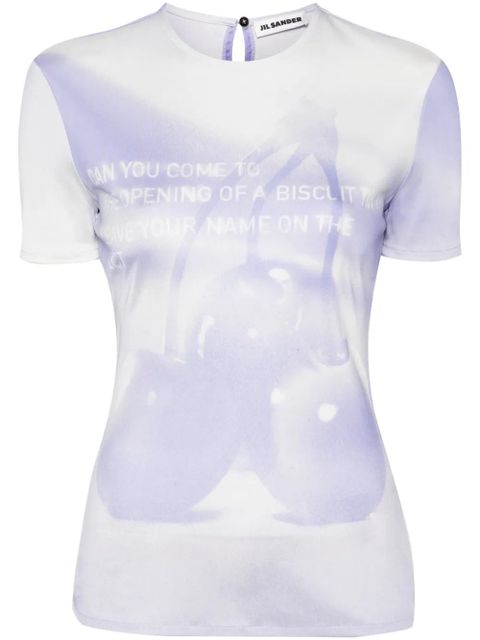 Jil Sander graphic-print jersey T-shirt - Blue - zdjęcie produktu nr 1