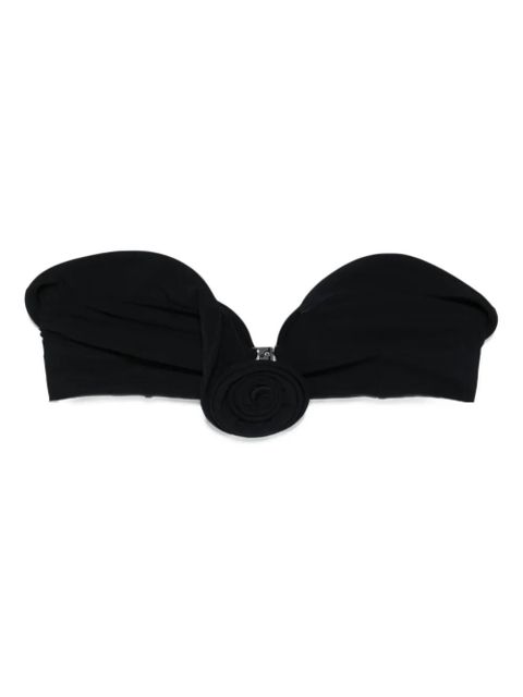 Magda Butrym rose-appliqué bikini top - Black - zdjęcie produktu nr 1