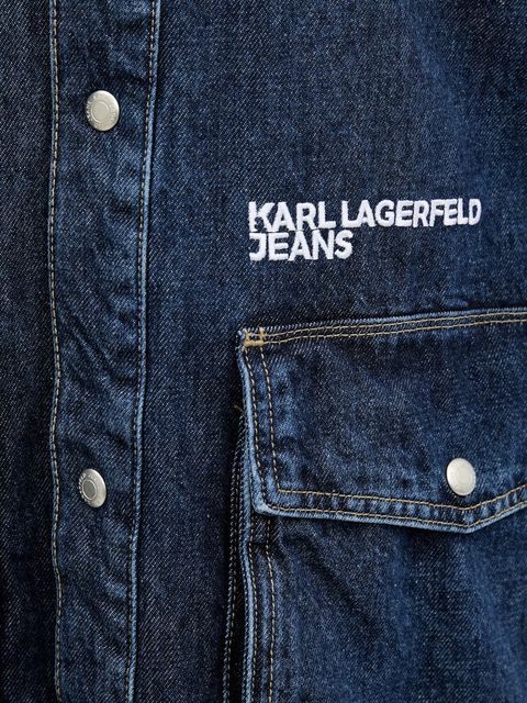 Karl Lagerfeld Jeans kurtka jeansowa kolor granatowy przejściowa A3W11004