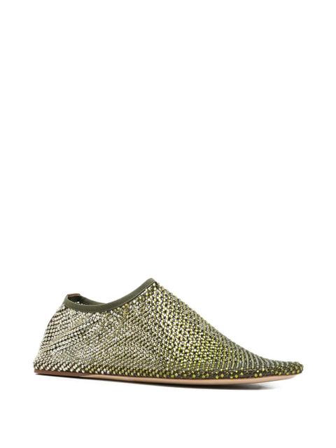 Christopher Esber Minette crystal-embellished ballet flats - Green - zdjęcie produktu nr 2