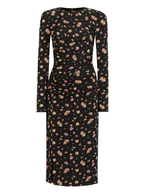 Dolce & Gabbana floral long-sleeve midi dress - Black - zdjęcie produktu nr 1