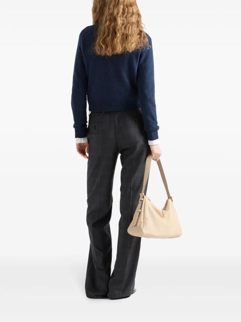 Prada ribbed Re-Cashmere sweater - Blue