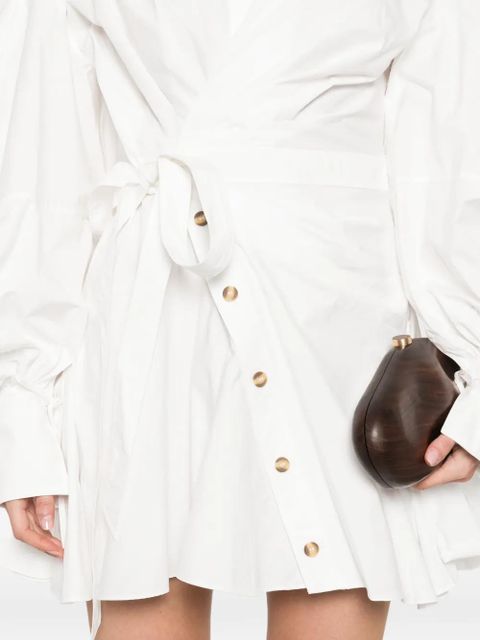 ZIMMERMANN tie-waist button mini dress - White