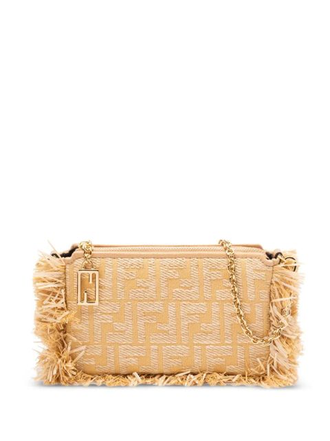 FENDI Baguette fringe-detail clutch bag - Neutrals - zdjęcie produktu nr 1