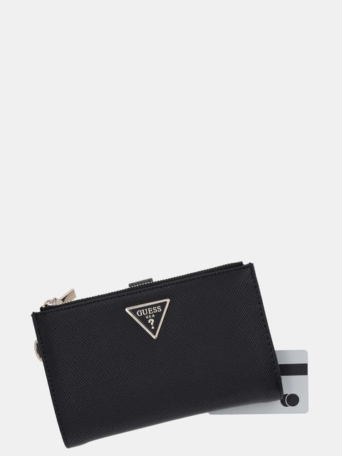 Guess portfel LAUREL damski kolor czarny SWZG74 59157