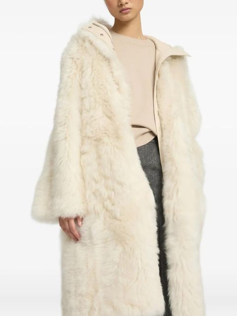 Yves Salomon Long Toscana coat - White