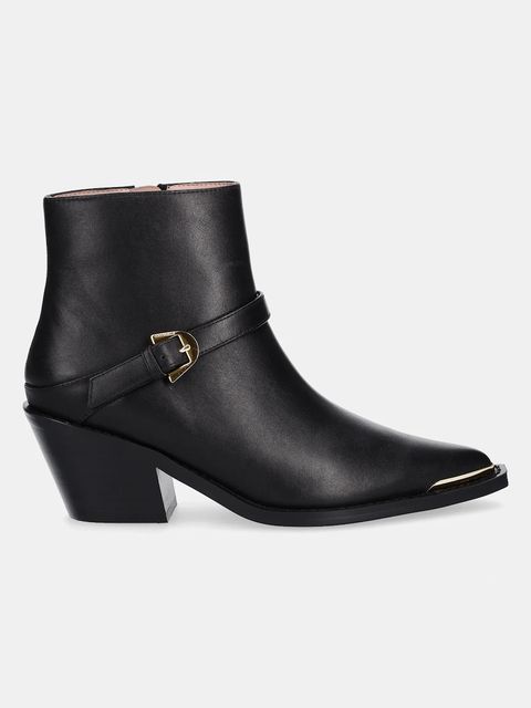 Coccinelle botki skórzane damskie kolor czarny na słupku E4 TVK 31 02 01 001 - zdjęcie produktu nr 2