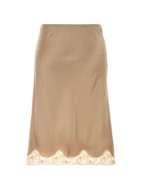 Saint Laurent lace satin skirt - Neutrals - zdjęcie produktu nr 2