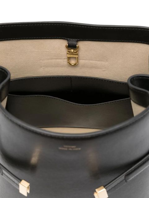 TOTEME belted leather bucket bag - Black