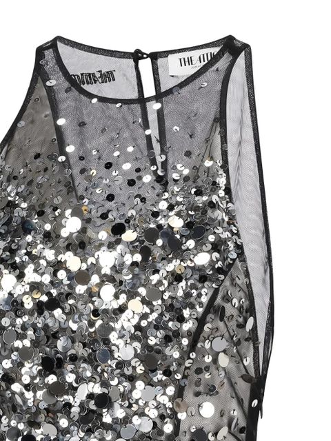 The Attico tulle sequin-embellished mini dress - Black