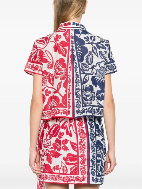 FARM Rio floral-print short-sleeve shirt - Blue