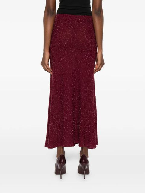 Gabriela Hearst Sabine beads-detail midi skirt - Red