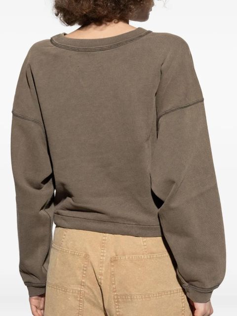 MARANT ÉTOILE logo-print drawstring-hem sweatshirt - Brown - zdjęcie produktu nr 2
