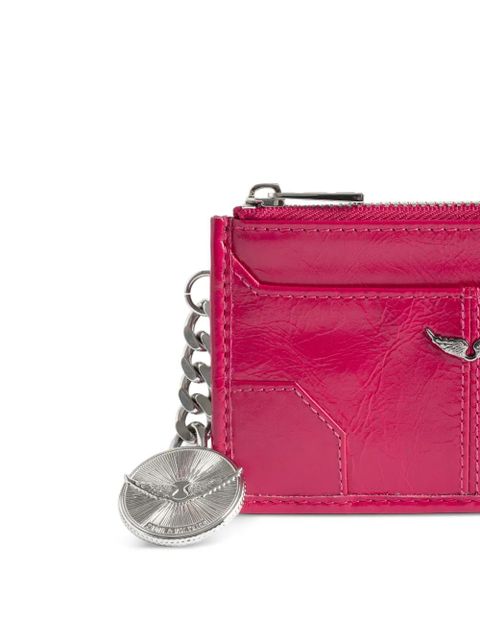 Zadig&Voltaire Sunny patent charm card holder - Pink