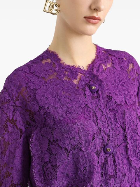 Dolce & Gabbana DNA Cordonetto floral lace jacket - Purple