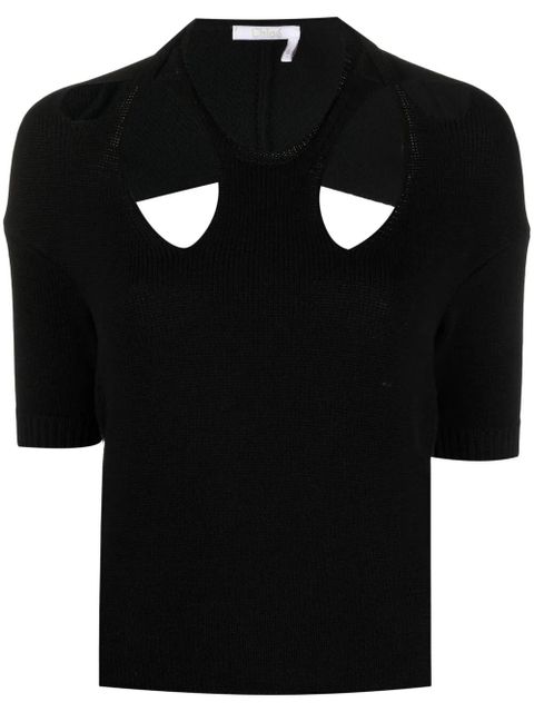 Chloé cut-out knitted top - Black - zdjęcie produktu nr 1